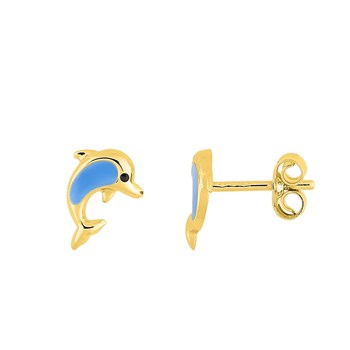 Boucles d'oreilles Enfant - Or 18 Carats - Dauphin