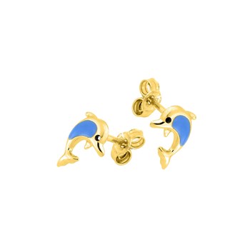 Boucles d'oreilles Enfant - Or 18 Carats - Dauphin