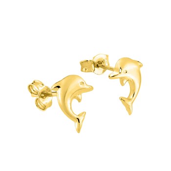 Boucles d'oreilles Enfant - Or 18 Carats - dauphin