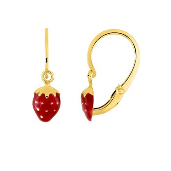Boucles d'oreilles Enfant - Or 18 Carats - Fraise