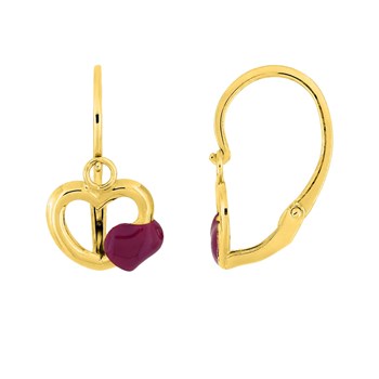 Boucles d'oreilles Enfant - Or 18 Carats - Coeur