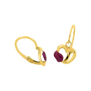 Boucles d'oreilles Enfant - Or 18 Carats - Coeur