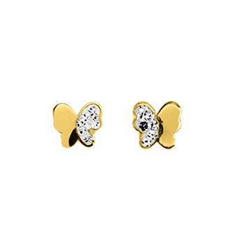 Boucles d'oreilles Enfant - Or 18 Carats - Papillon