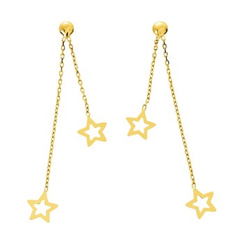 Boucles d'oreilles Femme pendantes étoiles - Or 18 Carats