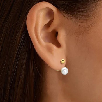 Boucles d'oreilles femme - perle - Or 18 Carats