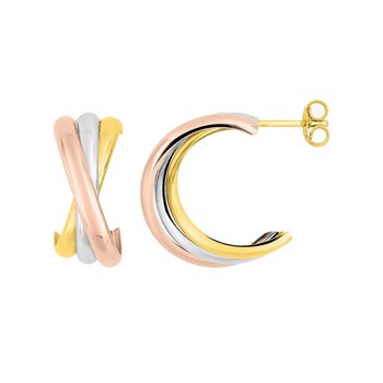 Créoles 3 ors Femme - Or 18 Carats