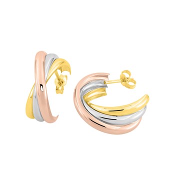 Créoles 3 ors Femme - Or 18 Carats