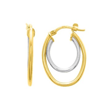 Créoles bicolores Femme - Or 18 Carats