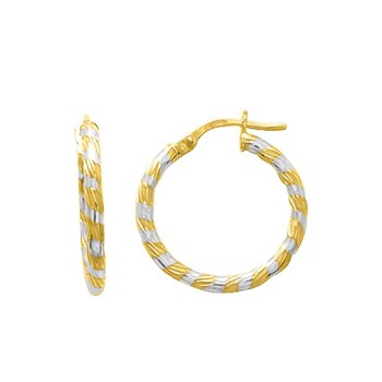 Créoles bicolores Femme - Or 18 Carats - Diamètre 15mm