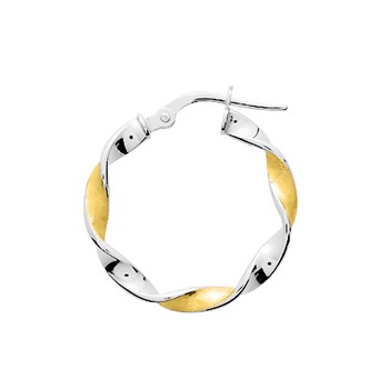 Créoles bicolores Femme - Or 18 Carats - Diamètre 15mm