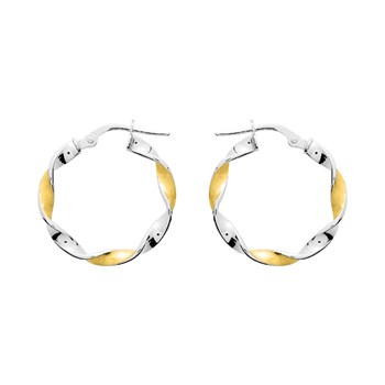 Créoles bicolores Femme - Or 18 Carats - Diamètre 15mm