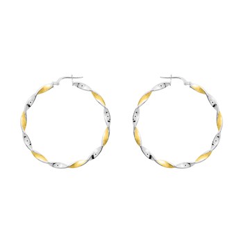 Créoles bicolores Femme - Or 18 Carats - Diamètre 35mm