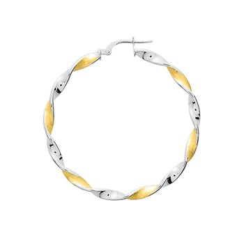 Créoles bicolores Femme - Or 18 Carats - Diamètre 35mm