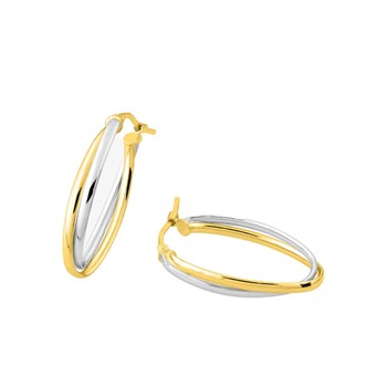 Créoles bicolore Femme - Or 18 Carats