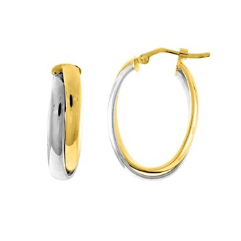 Créoles bicolores Femme - Or 18 Carats