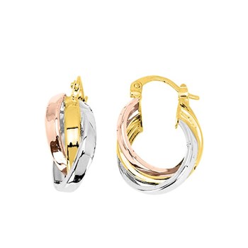 Créoles 3 ors Femme - Or 18 Carats