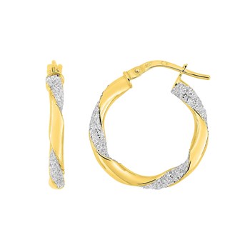 Créoles bicolores Femme - Or 18 Carats - Diamètre 15mm