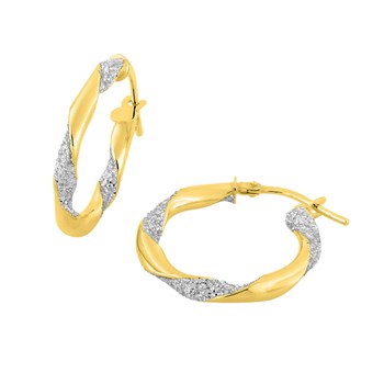 Créoles bicolores Femme - Or 18 Carats - Diamètre 15mm