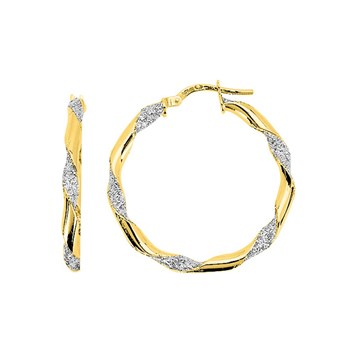 Créoles bicolores Femme - Or 18 Carats - Diamètre 25mm