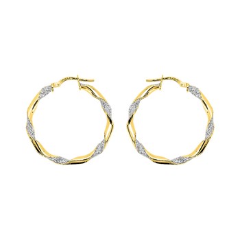 Créoles bicolores Femme - Or 18 Carats - Diamètre 25mm