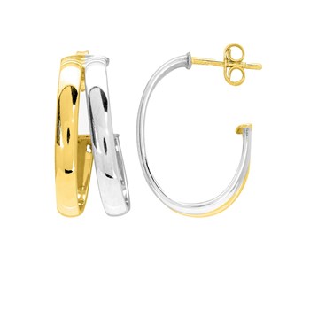 Créoles bicolores Femme - Or 18 Carats