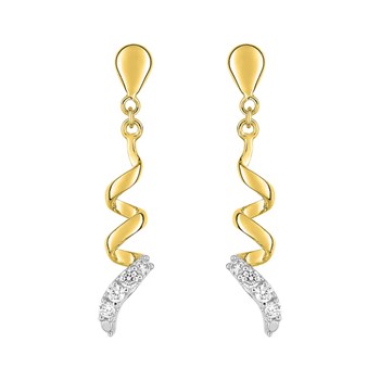 Boucles d'oreilles femme pendantes - Oxyde de zirconium - Or 18 Carats