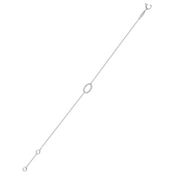 Bracelet Femme - Or 18 Carats - Diamant 0,06 Carats - Longueur : 18 cm