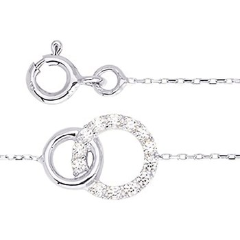 Bracelet Femme - Oxyde de zirconium - Or 18 Carats - Longueur : 18 cm