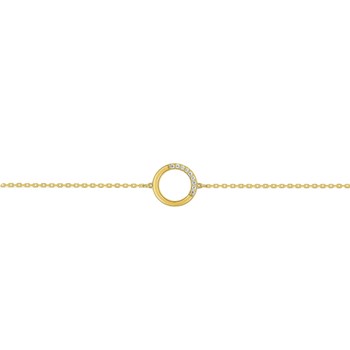 Bracelet Femme - Oxyde de zirconium - Or 18 Carats - Longueur : 18 cm