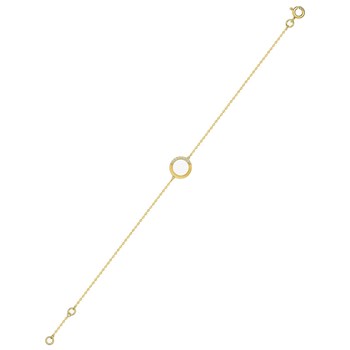 Bracelet Femme - Oxyde de zirconium - Or 18 Carats - Longueur : 18 cm