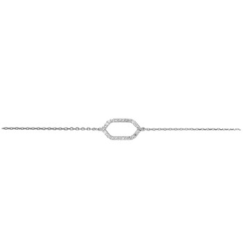 Bracelet Femme - Or 18 Carats - Diamant 0,16 Carats - Longueur : 18 cm