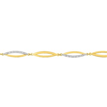 Bracelet Femme - Oxyde de zirconium - Or 18 Carats - Longueur : 18 cm