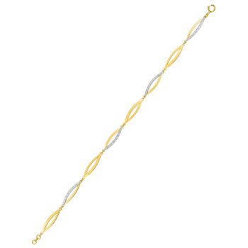 Bracelet Femme - Oxyde de zirconium - Or 18 Carats - Longueur : 18 cm