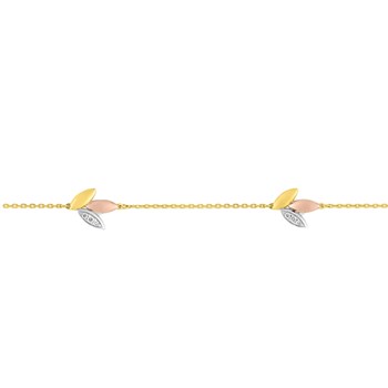 Bracelet Femme - Or 18 Carats - Diamant 0,06 Carats - Longueur : 18 cm