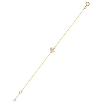 Bracelet Femme - Or 18 Carats - Diamant 0,02 Carats - Longueur : 18 cm