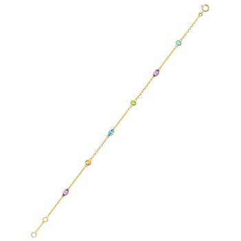 Bracelet Femme - topaze - Or 18 Carats - Longueur : 18 cm