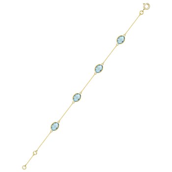 Bracelet Femme - topaze - Or 18 Carats - Longueur : 18 cm