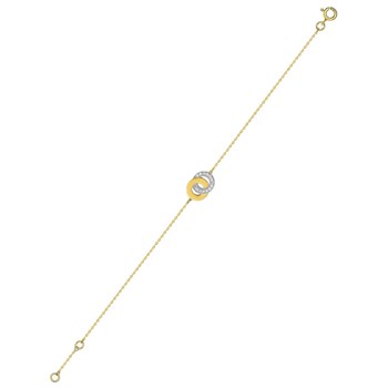 Bracelet Femme - Oxyde de zirconium - Or 18 Carats - Longueur : 18 cm