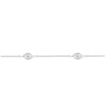 Bracelet Femme - Oxyde de zirconium - Or 18 Carats - Longueur : 18 cm