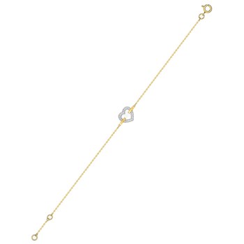 Bracelet Femme - Oxyde de zirconium - Or 18 Carats - Longueur : 18 cm