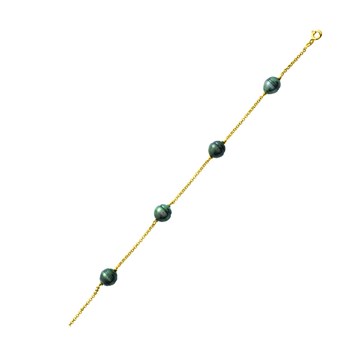 Bracelet Femme - Perle de tahiti - Or 18 Carats - Longueur : 18 cm