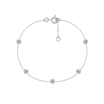 Bracelet Femme - Oxyde de zirconium - Or 18 Carats - Longueur : 18 cm