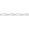 Bracelet homme 18 cm - Cheval alterné 1 + 1 - Or blanc 18 Carats - Largeur 2.5 mm - vue V2