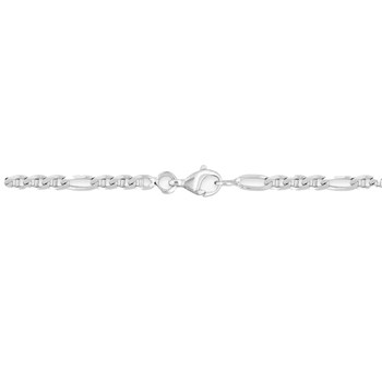 Bracelet homme 18 cm - Gourmette marine - Or blanc 18 Carats - Largeur 3 mm
