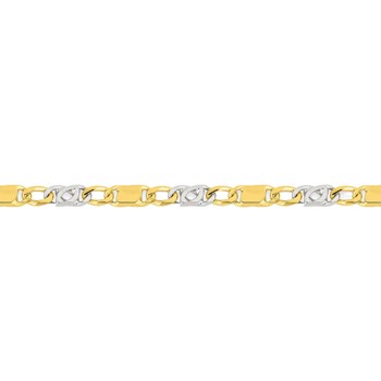 Bracelet homme 18 cm - Bicolore - Or 18 Carats - Largeur 4 mm