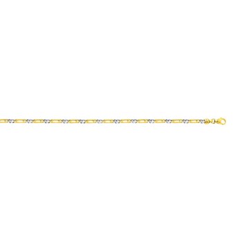 Bracelet homme 18 cm - Bicolore - Or 18 Carats - Largeur 3.5 mm