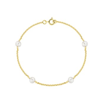 Bracelet femme 18 cm - perle - Or 18 Carats