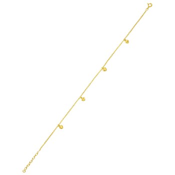 Chaîne de cheville femme - Coeur - Or 18 Carats - 25 cm