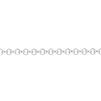 Bracelet femme 18 cm - Maille Jaseron - Or blanc 18 Carats - Largeur 1.8 mm