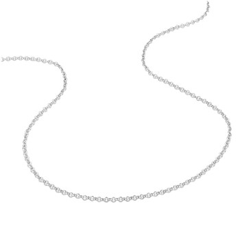 Bracelet femme 18 cm - Maille Jaseron - Or blanc 18 Carats - Largeur 1.8 mm